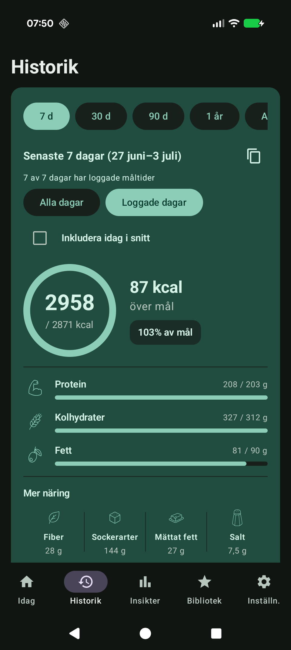 Historikvy med tidigare dagar